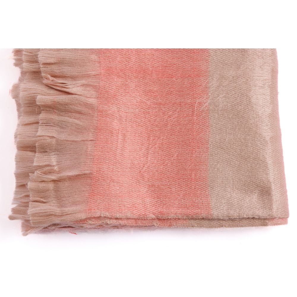 Kallpa Alpaca Throw, Faded Coral with Eyelash Trim, another angle