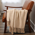 Kulsi Alpaca and Pima Cotton Throw, Light Tan