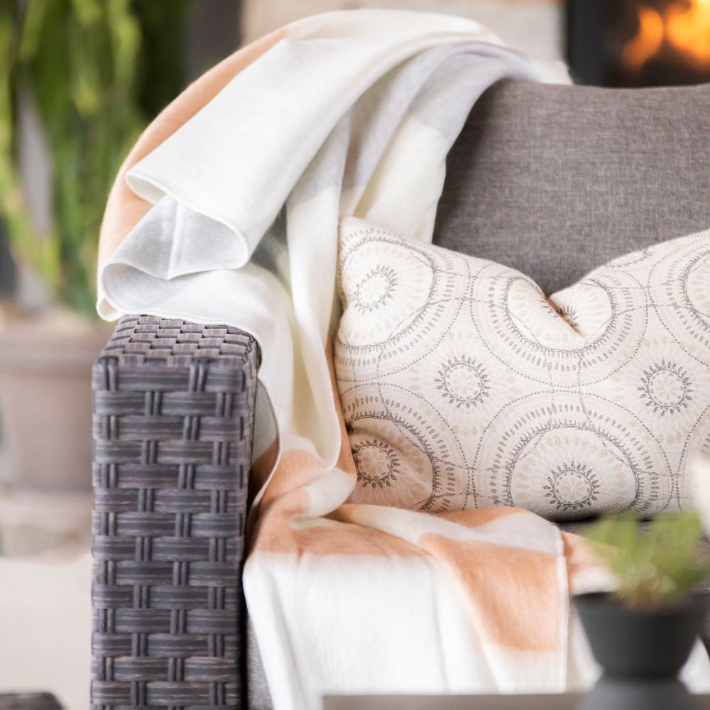 Kallpa Alpaca Throw, Apricot Mist