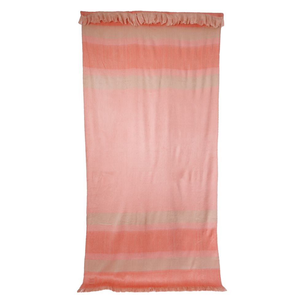 Kallpa Alpaca Throw, Faded Coral with Eyelash Trim, alternate view