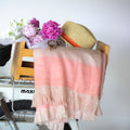 Kallpa Alpaca Throw, Faded Coral with Eyelash Trim