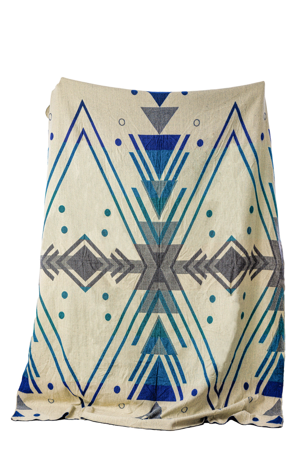 Yachana Reversible Alpaca Throw, Blue Chevron, another angle
