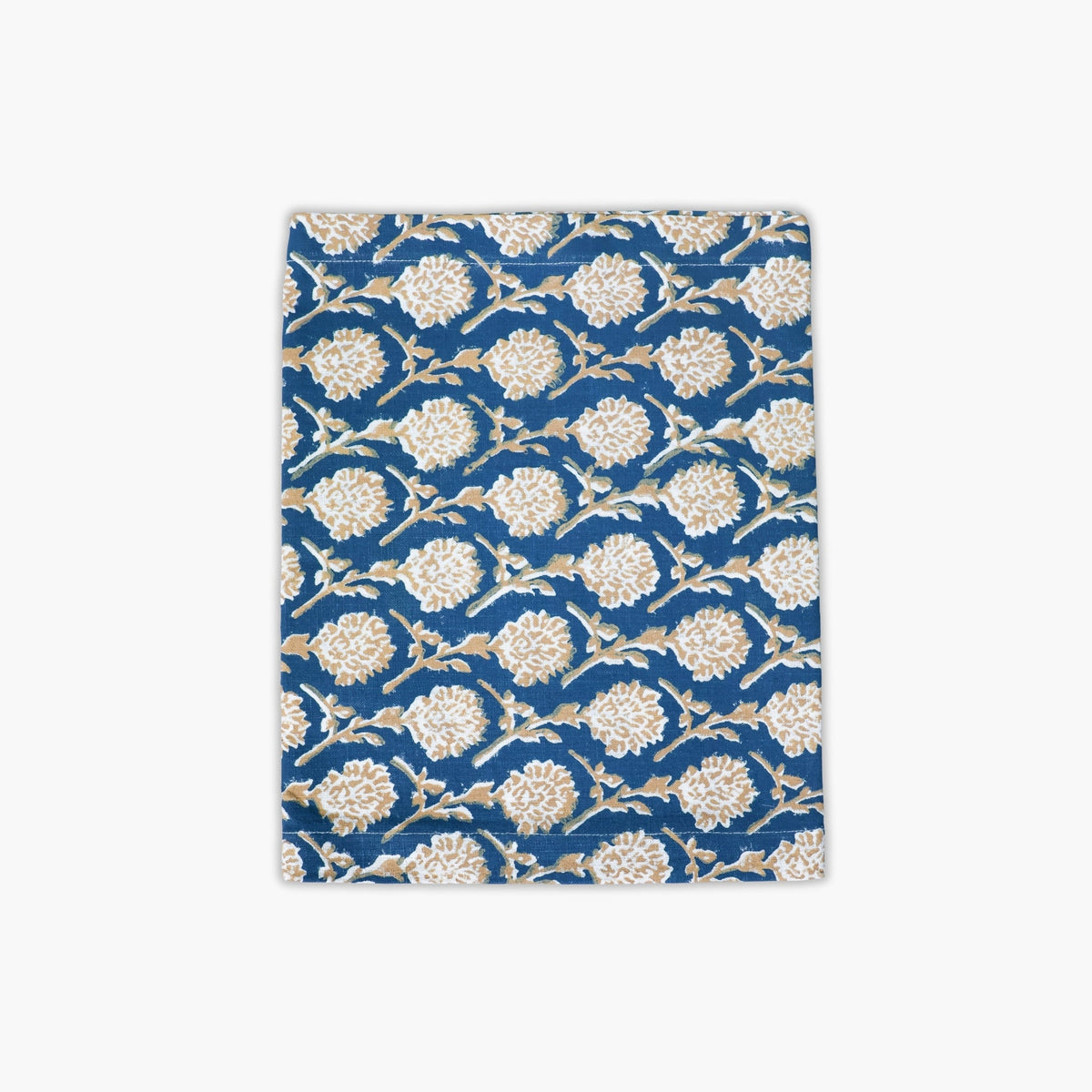 Nikhar Hand-Printed Linen Runner, Ink Blue