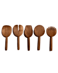 Carved Walnut Spoons, Set of 5