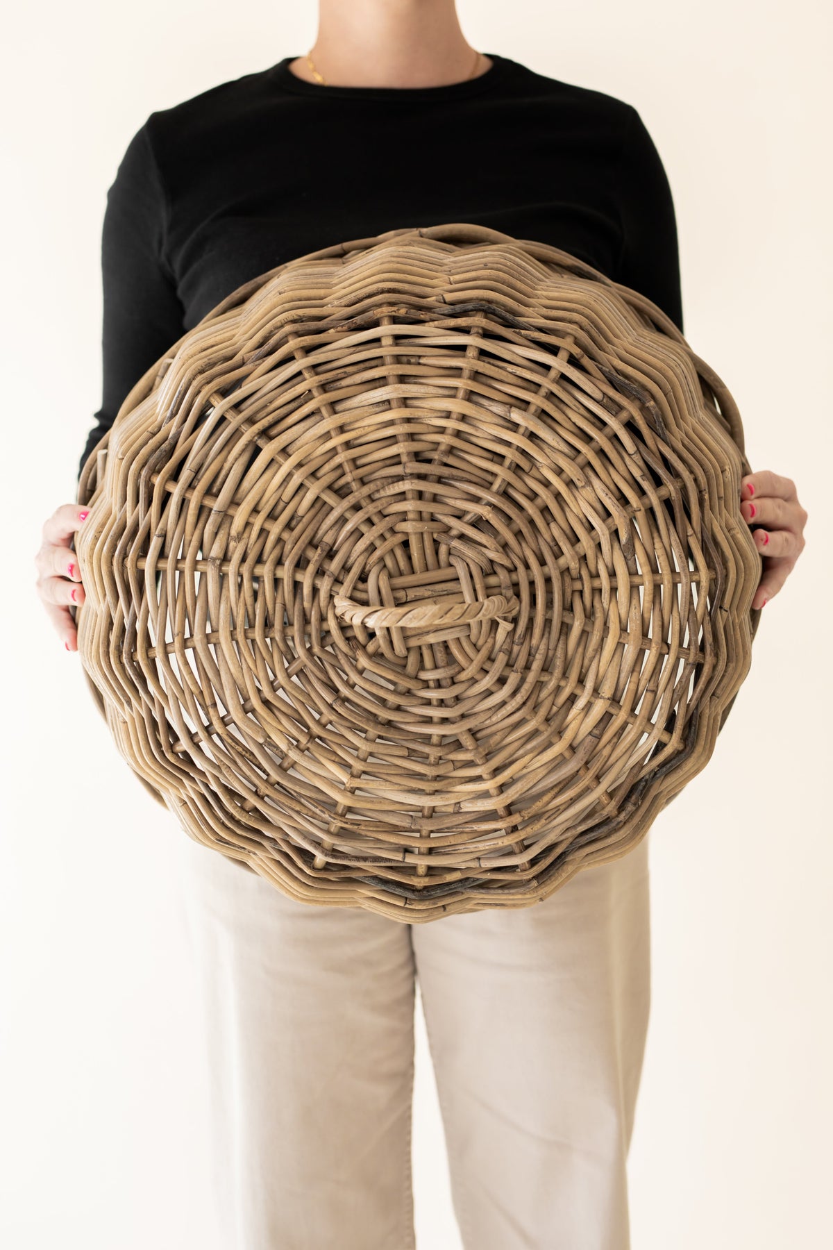 Rattan Cloche Dome Food Cover, view 5