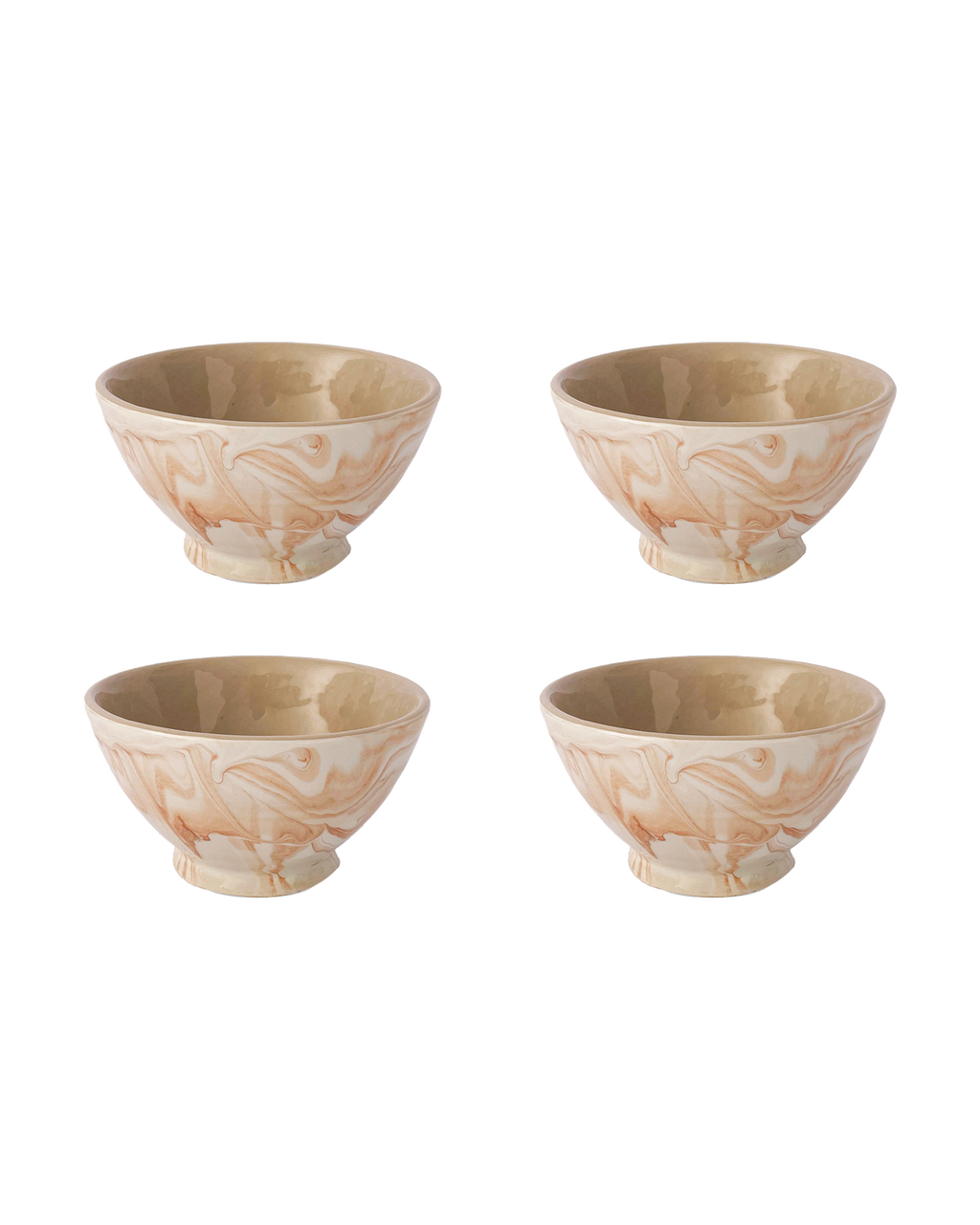 Marbled Terracotta Ramen Bowls, Set of 4, another angle