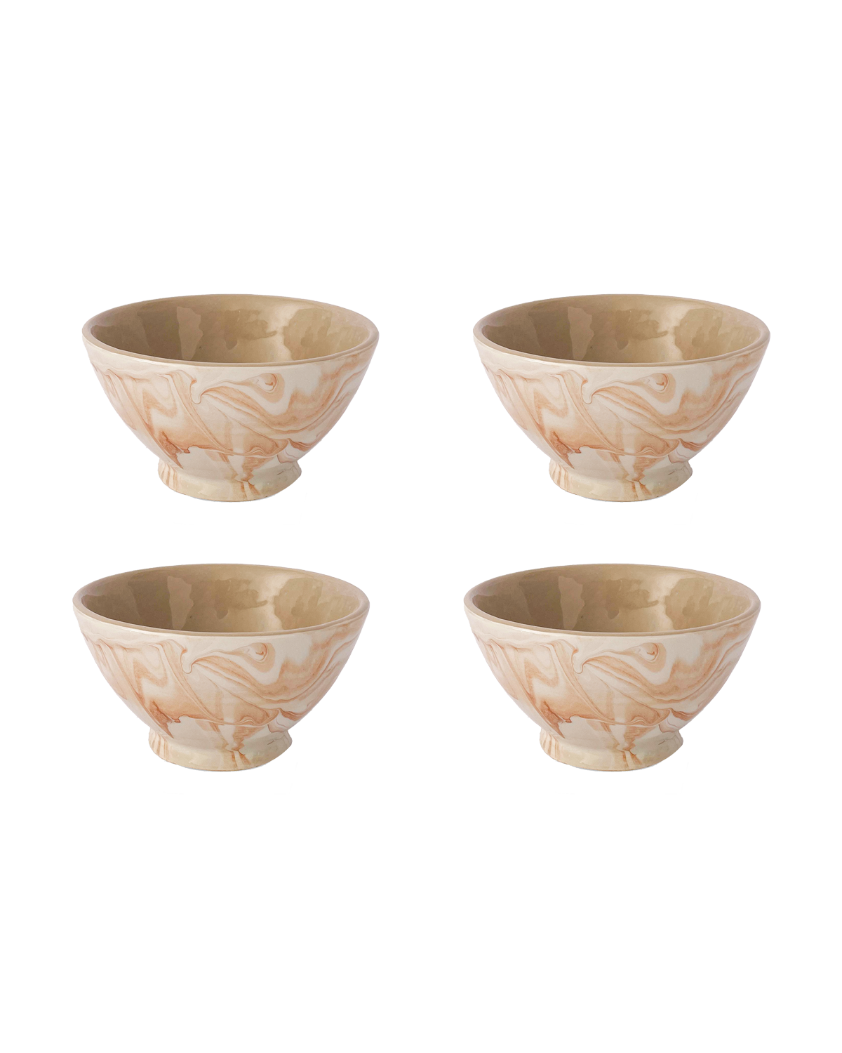 Marbled Terracotta Ramen Bowls, Set of 4, another angle