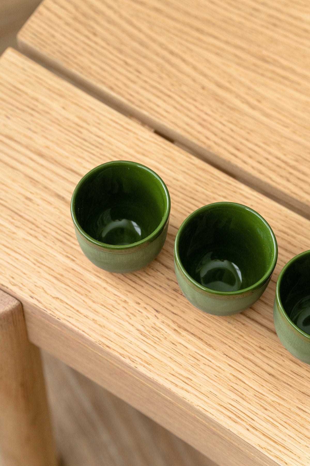 Handmade Porcelain Espresso Cup, Green, alternate view