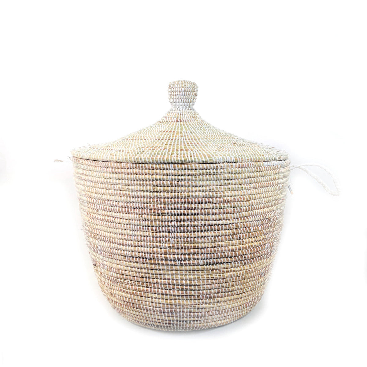 White Handwoven Floor Basket
