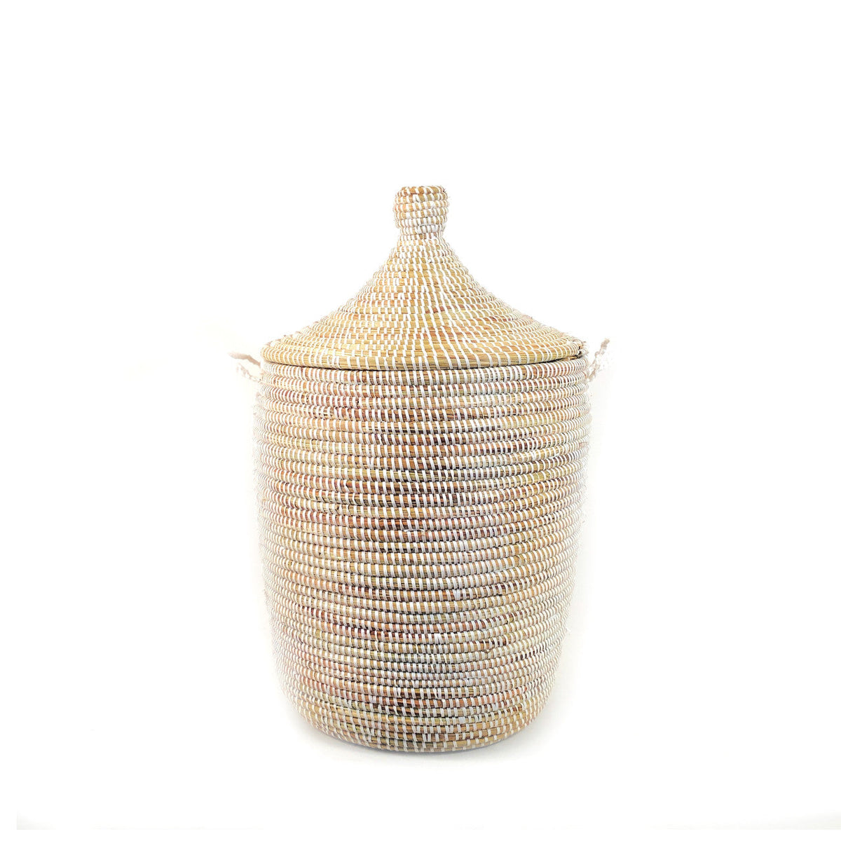 White Handwoven Basket, Medium