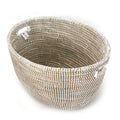White Oval Handwoven Basket