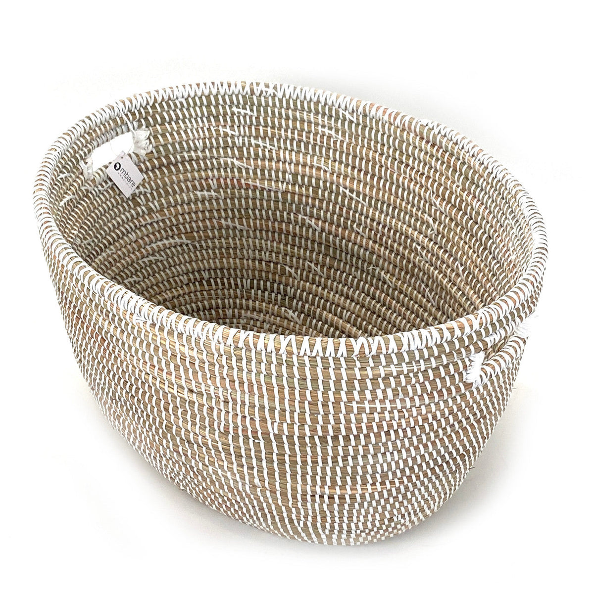 White Oval Handwoven Basket