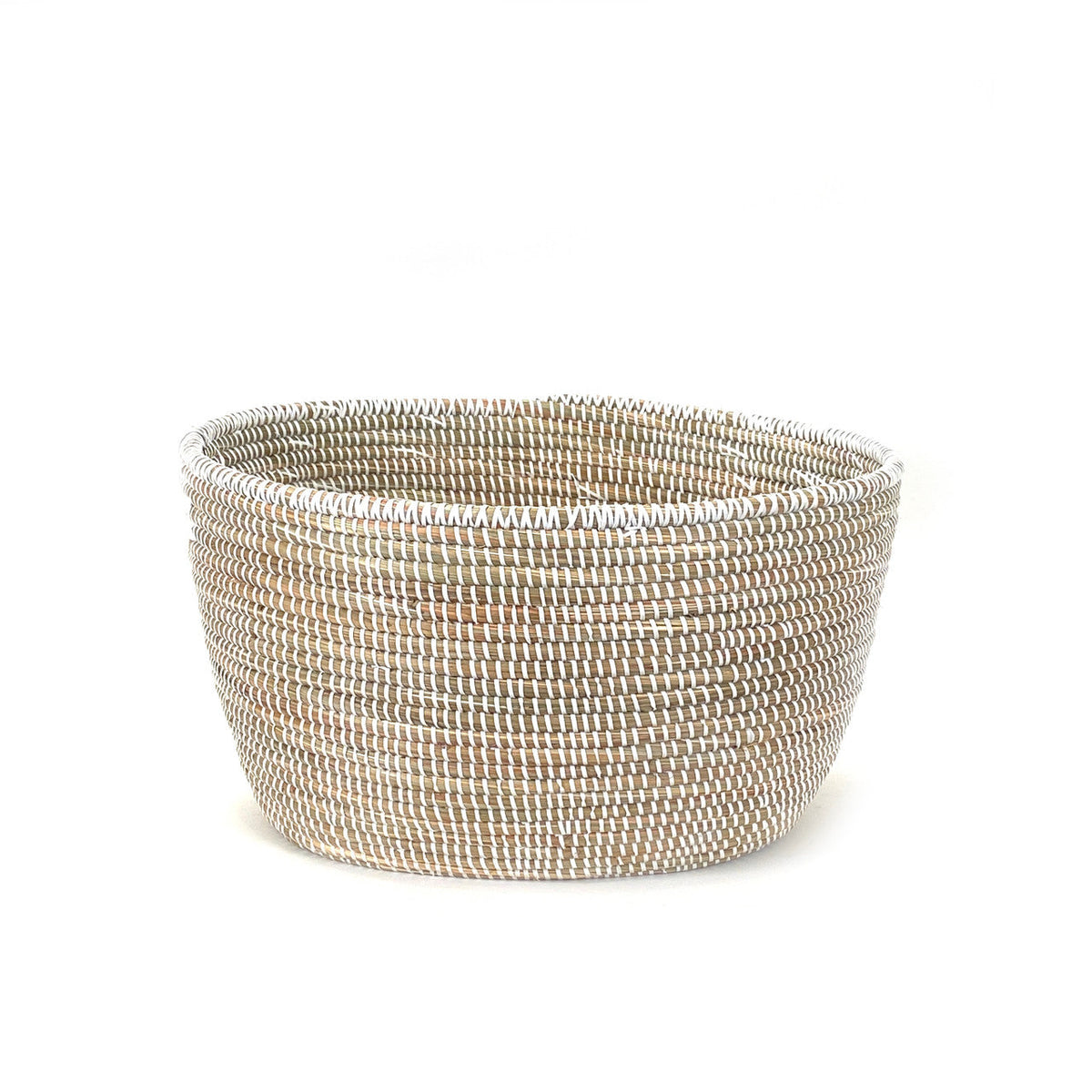 White Oval Handwoven Basket, view 5