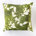 Porto Print Olive Linen Throw Pillow