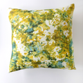 Hand-Painted Green Marble Linen Throw Pillow