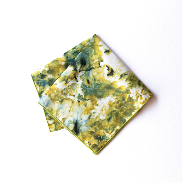 Hand-Painted Green Marble Linen Dinner Napkin