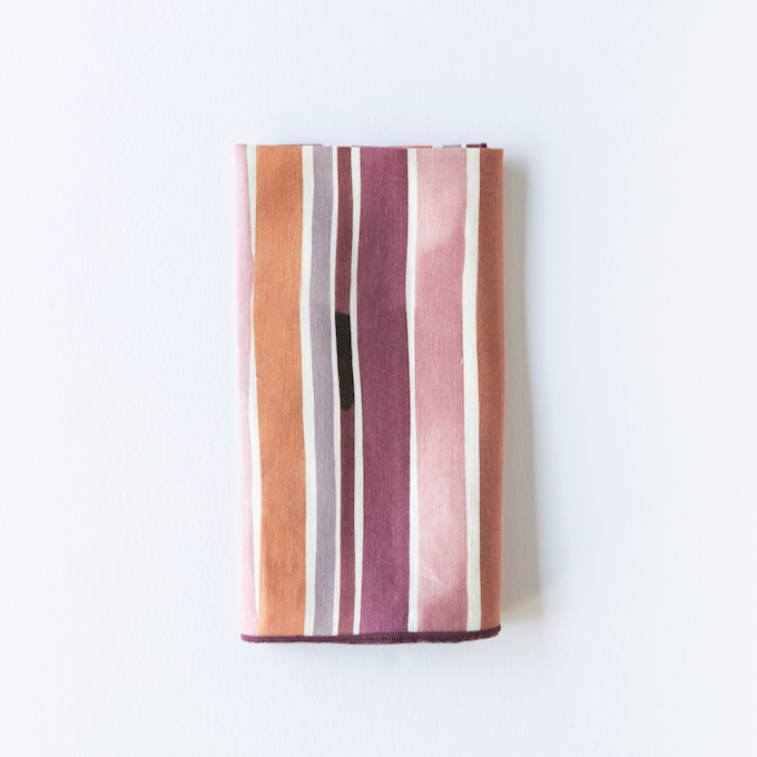 Hand-Painted Lisbon Stripe Linen Dinner Napkin, alternate view