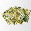 Hand-Painted Green Marble Linen Napkins, Set of 4