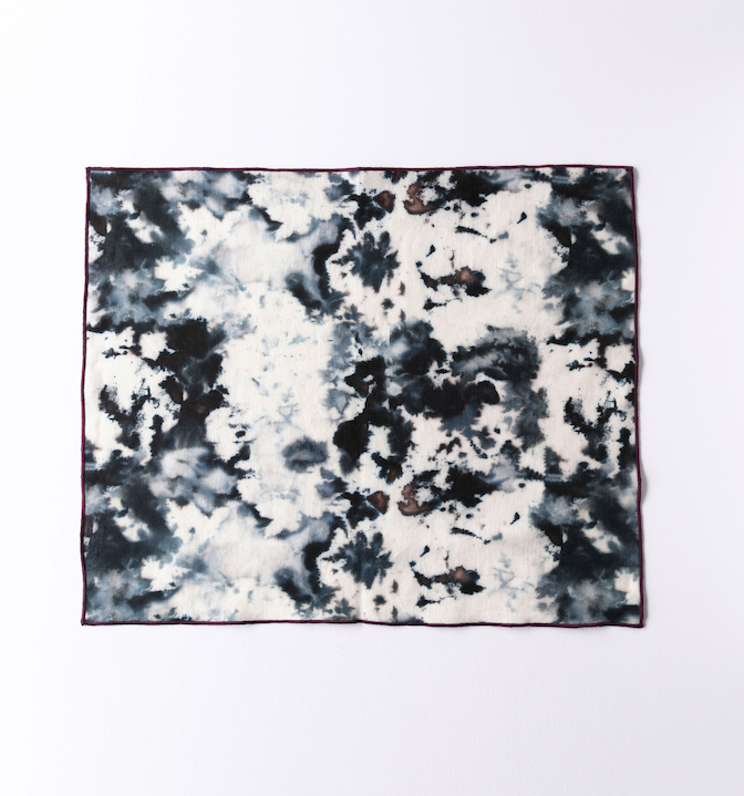 Hand-Painted Grey Marble Linen Placemat