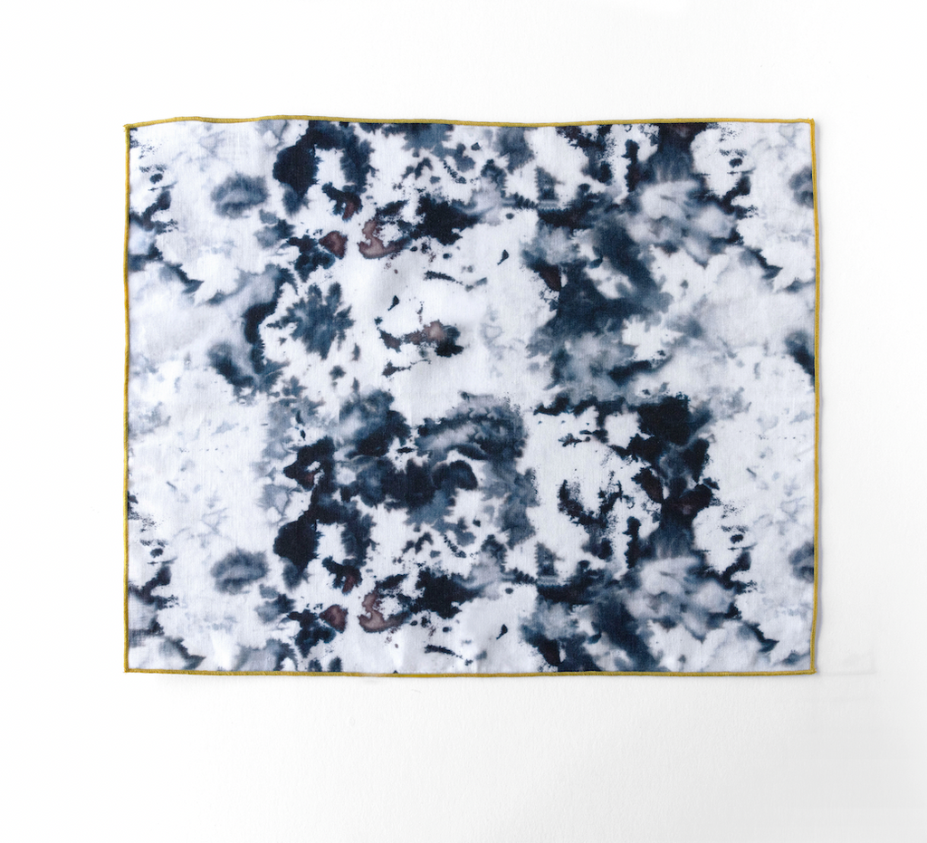 Hand-Painted Grey Marble Linen Placemat, view 5