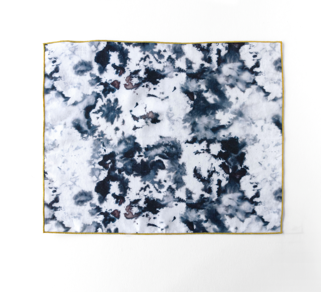 Hand-Painted Grey Marble Linen Placemat, view 5
