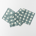 Blue Cross-Hatch Linen Napkins, Set of 4