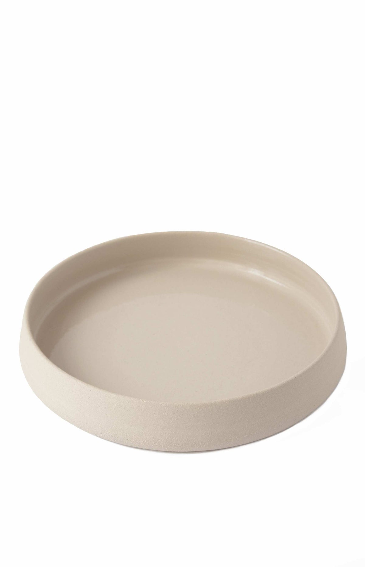 Exposed Clay Dinner Plate, High Sides, detail view