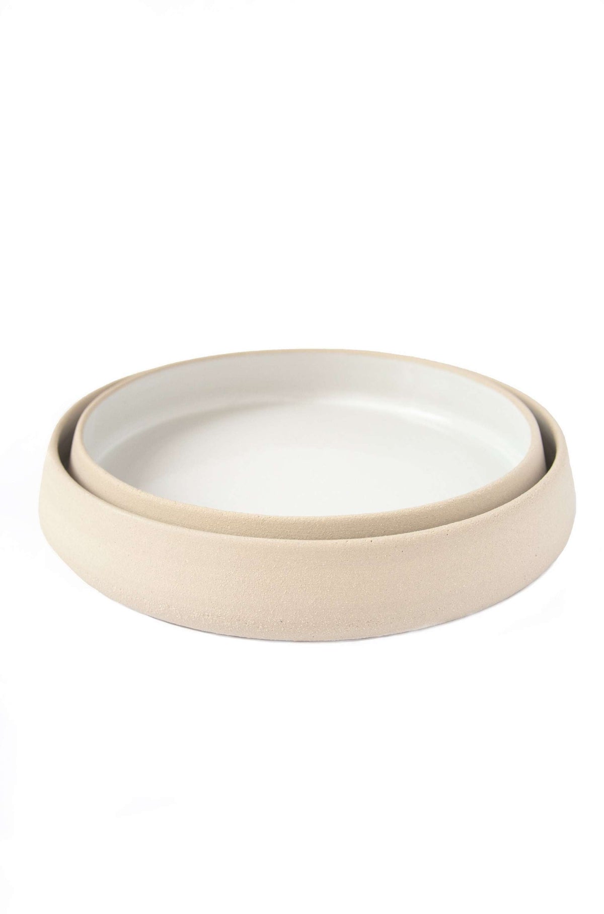 Exposed Clay Dinner Plates, High Sides, Raw Rim