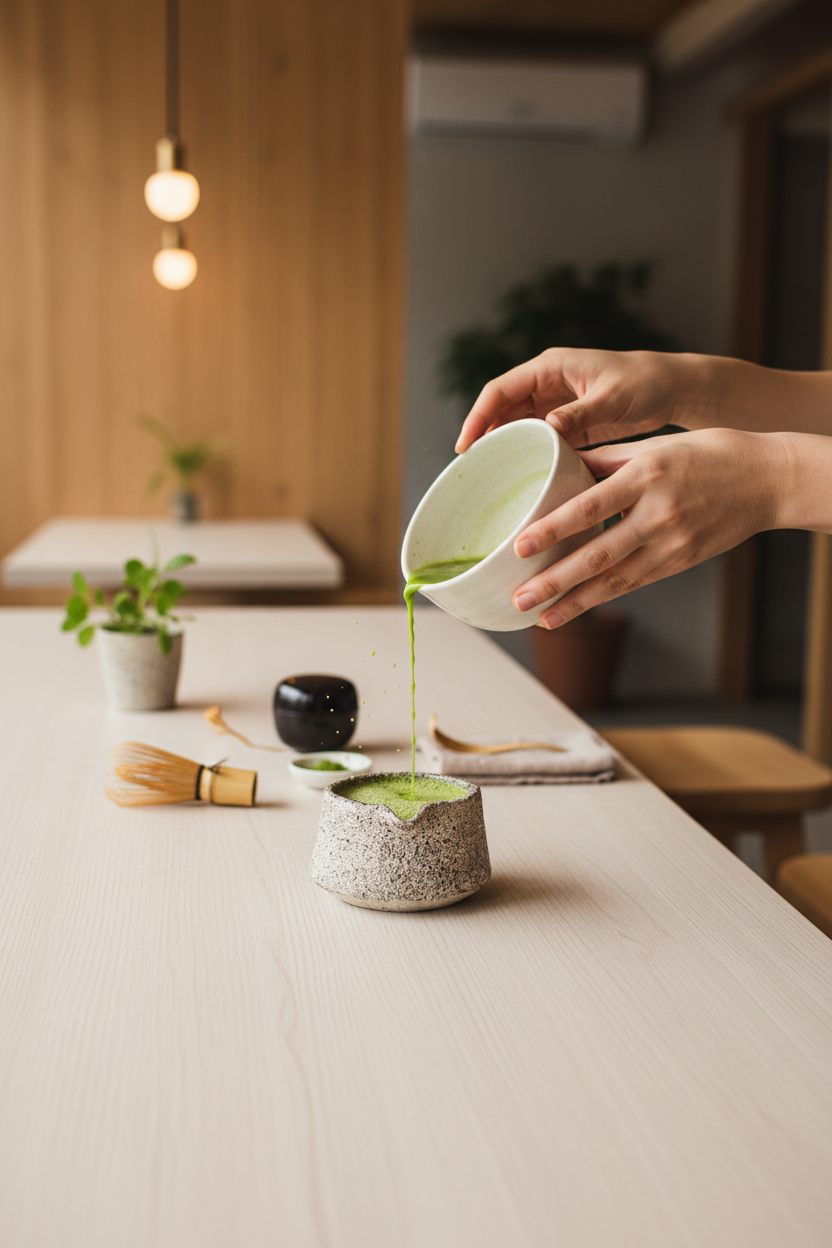 Oats Stoneware Matcha Bowl, view 7