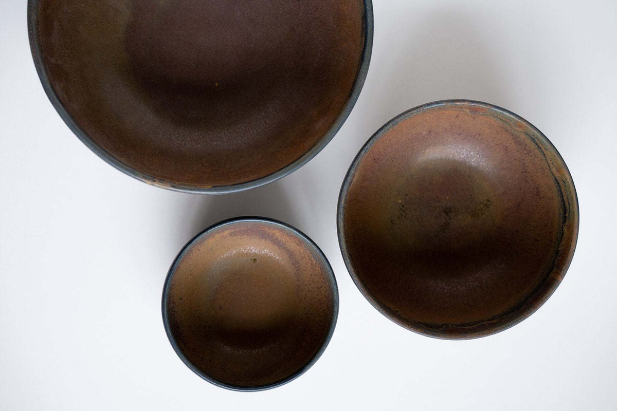 Rust Stoneware Nesting Bowl Set, view 7