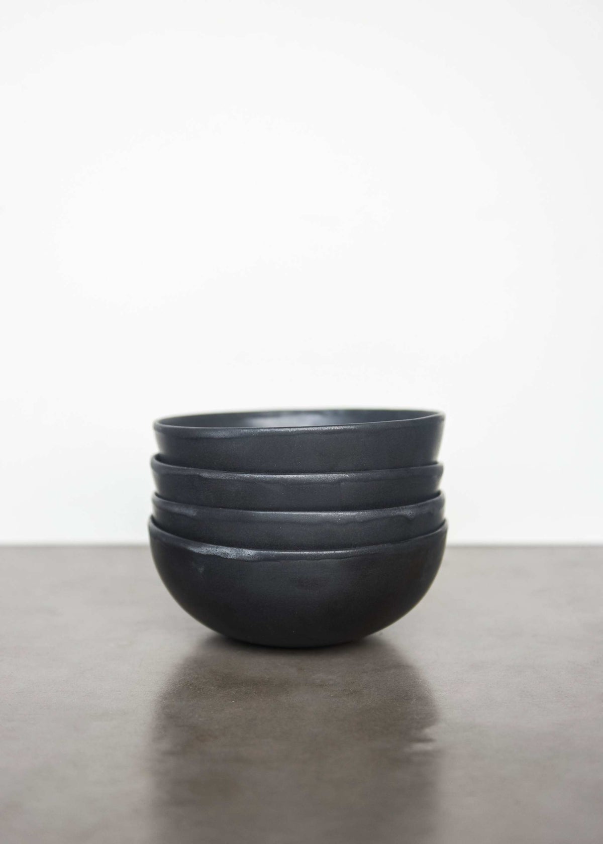 Black Matte Stoneware Bowl, alternate view