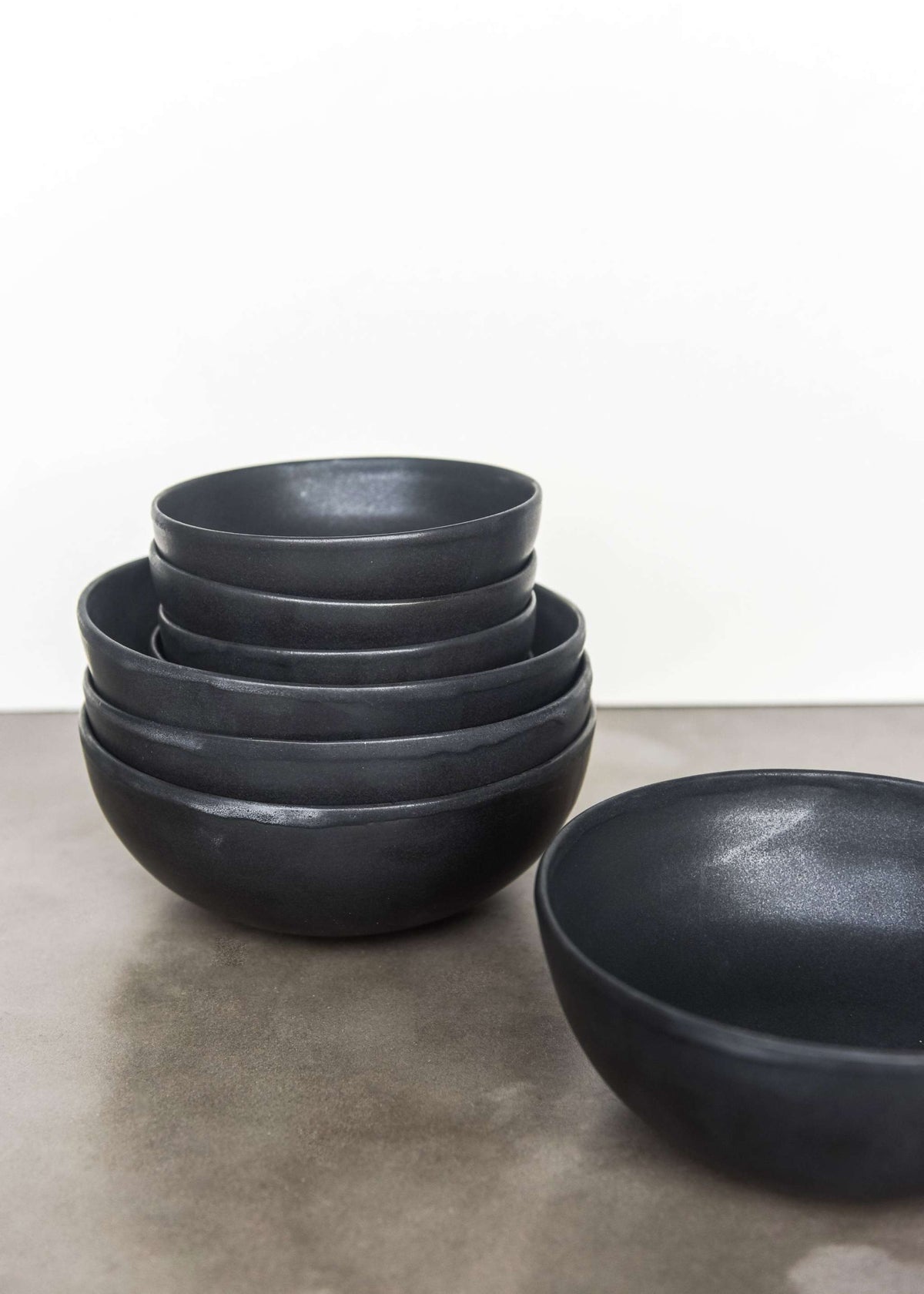 Black Matte Stoneware Bowl, view 6