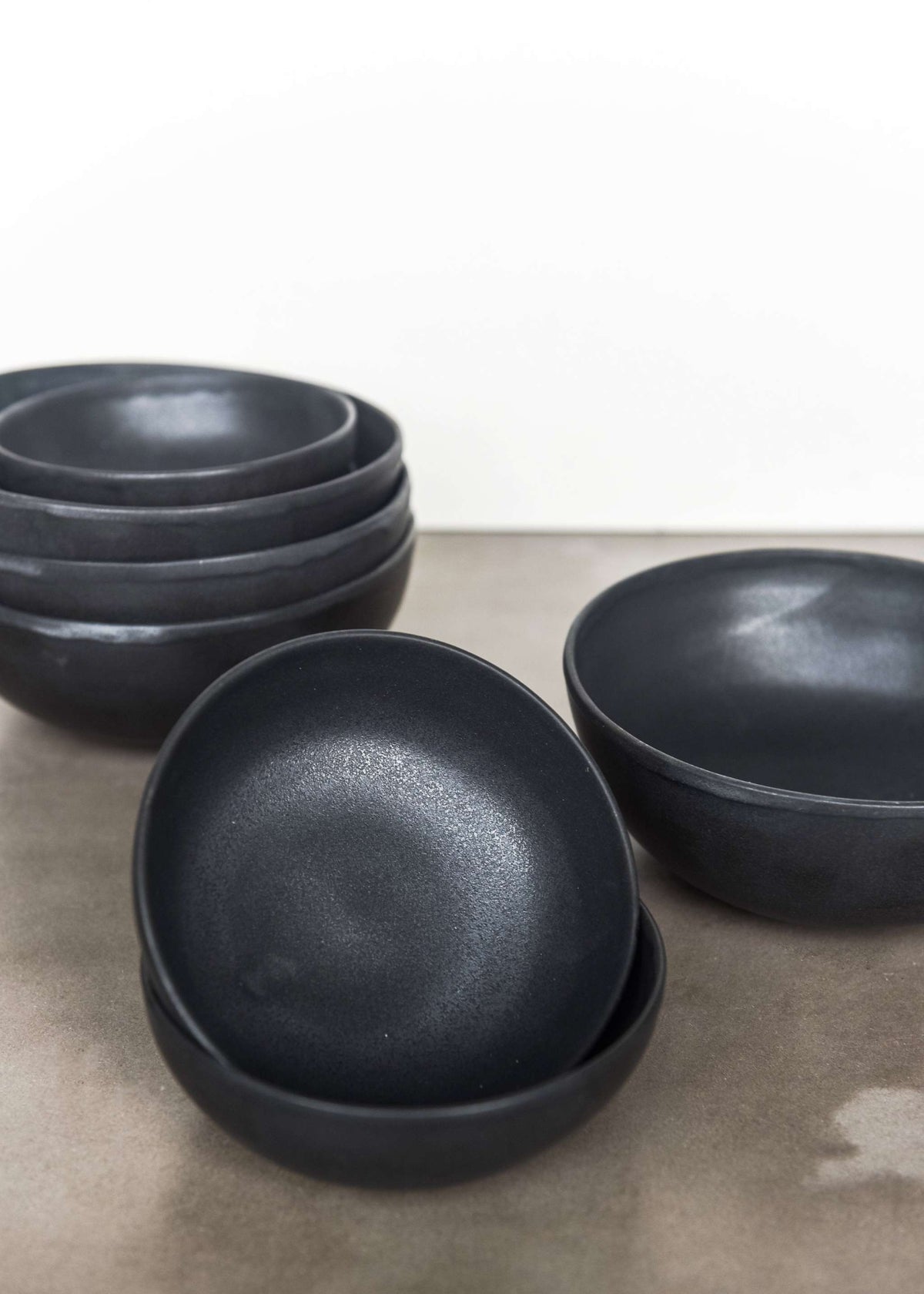Black Matte Stoneware Mini Bowl, another angle