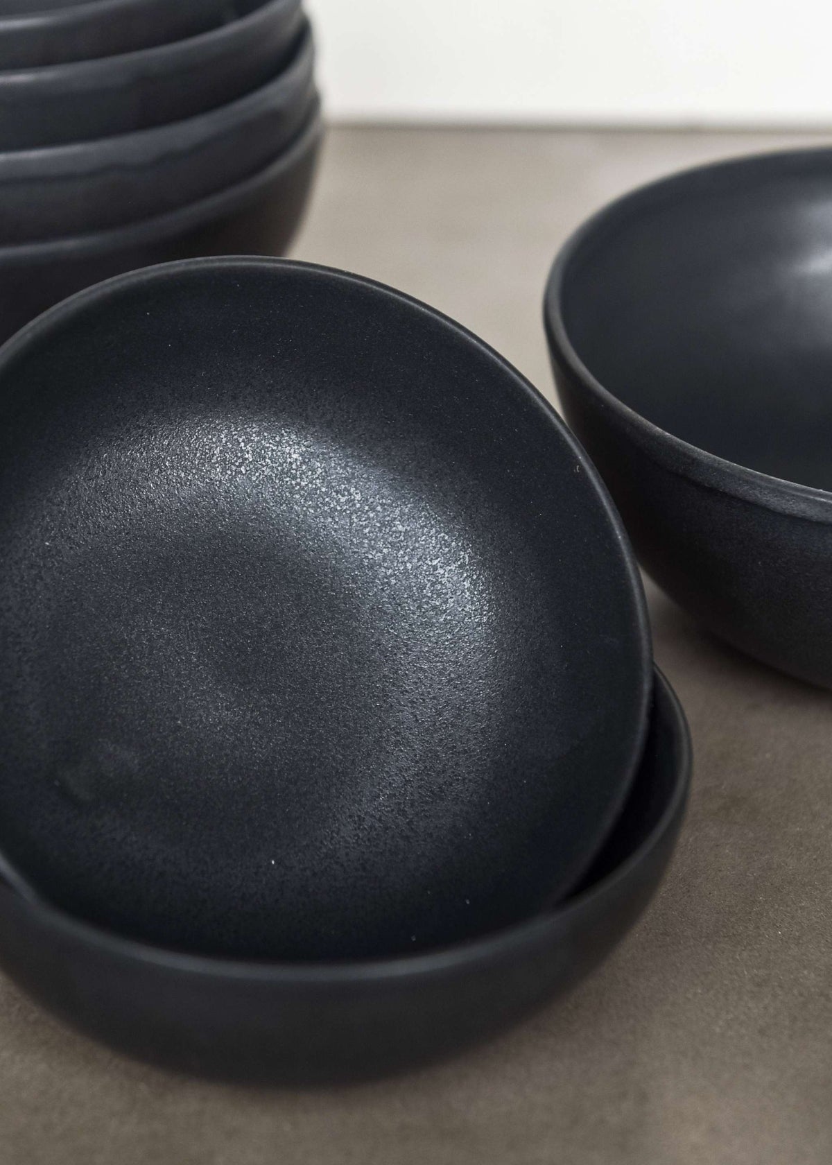 Black Matte Stoneware Mini Bowl, view 5