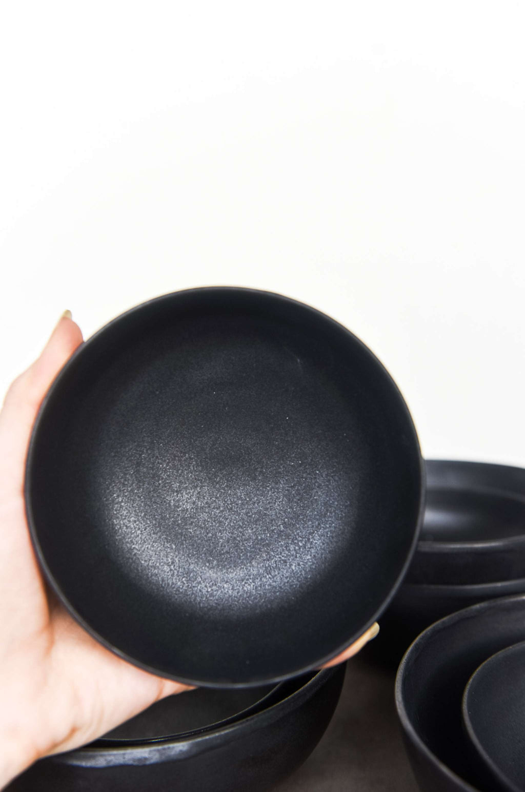 Black Matte Stoneware Mini Bowl