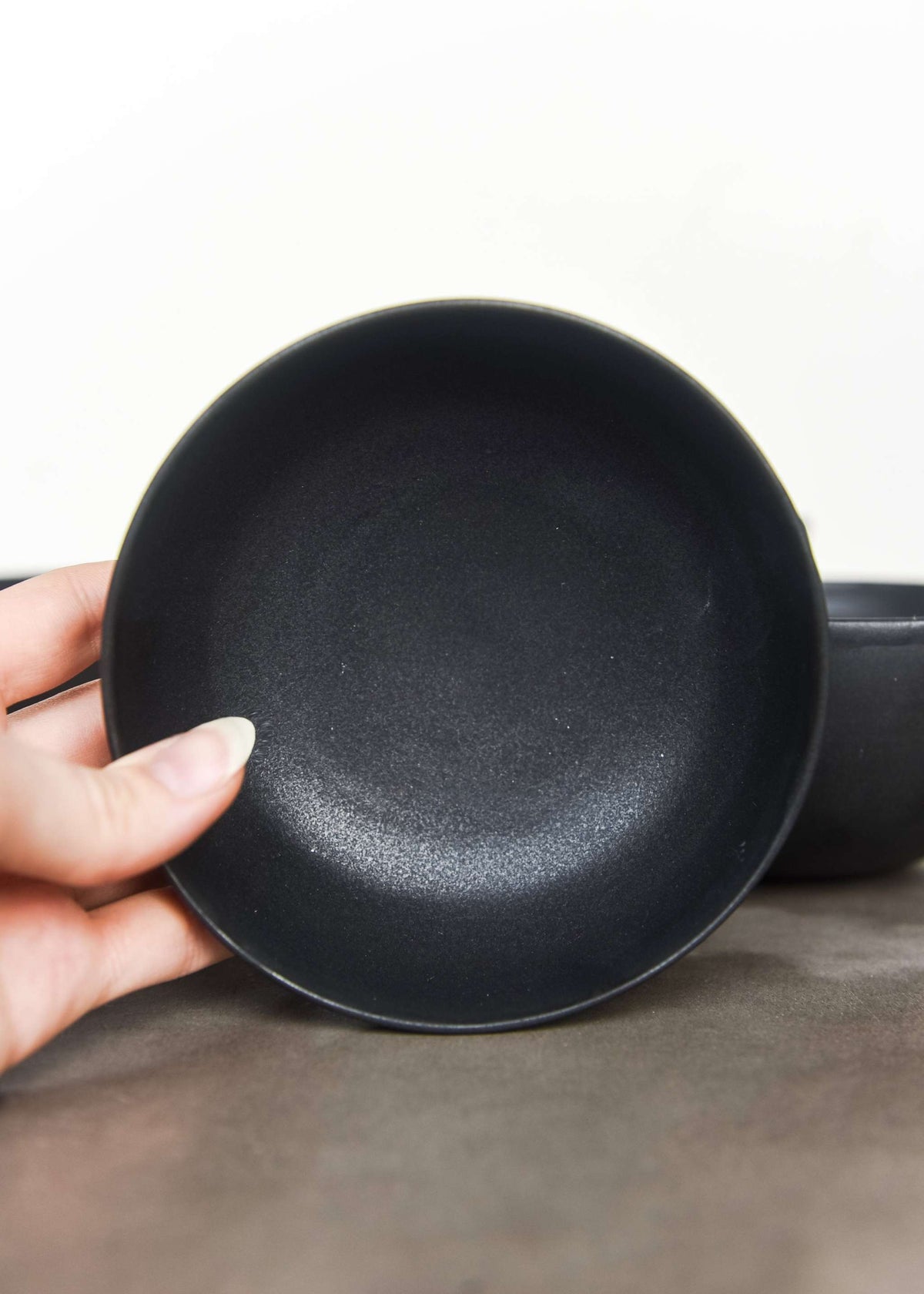 Black Matte Stoneware Mini Bowl, alternate view