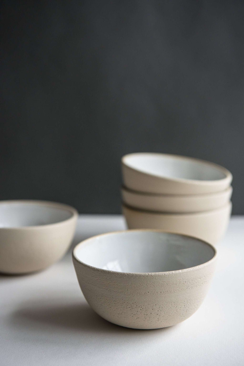 Exposed Clay Stoneware Small Bowl, detail view