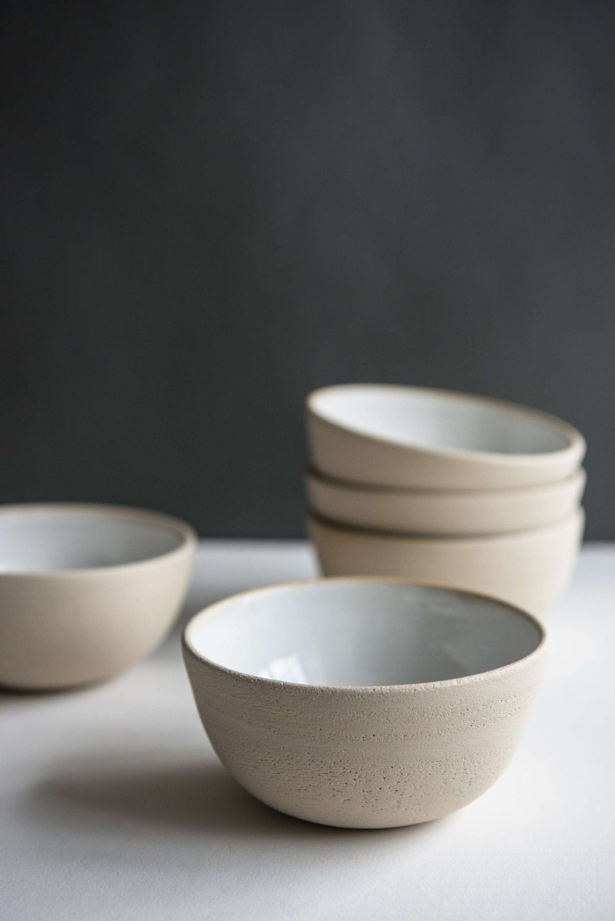 Exposed Clay Stoneware Small Bowl, detail view