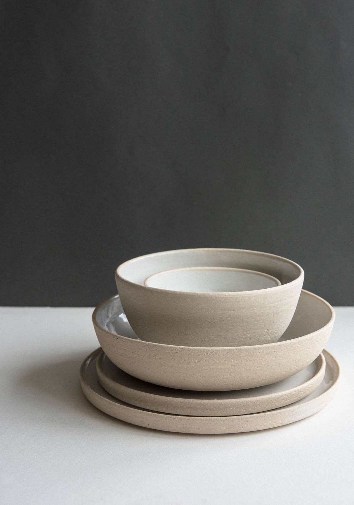 Exposed Clay Stoneware Plates, another angle