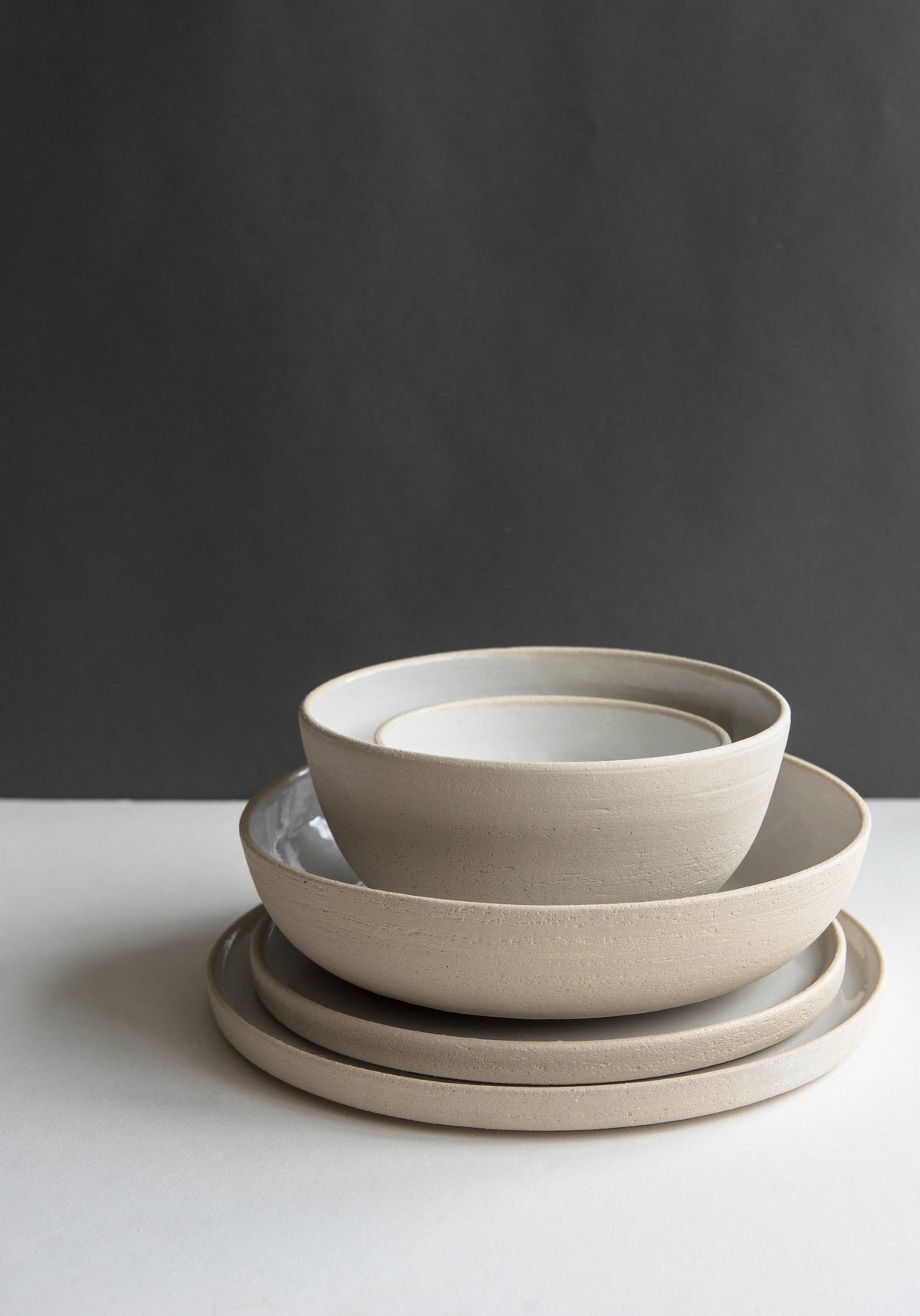 Exposed Clay Stoneware Dinner Set, another angle