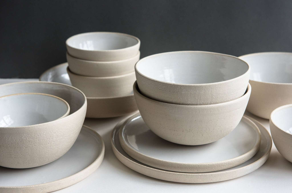 Exposed Clay Stoneware Plates