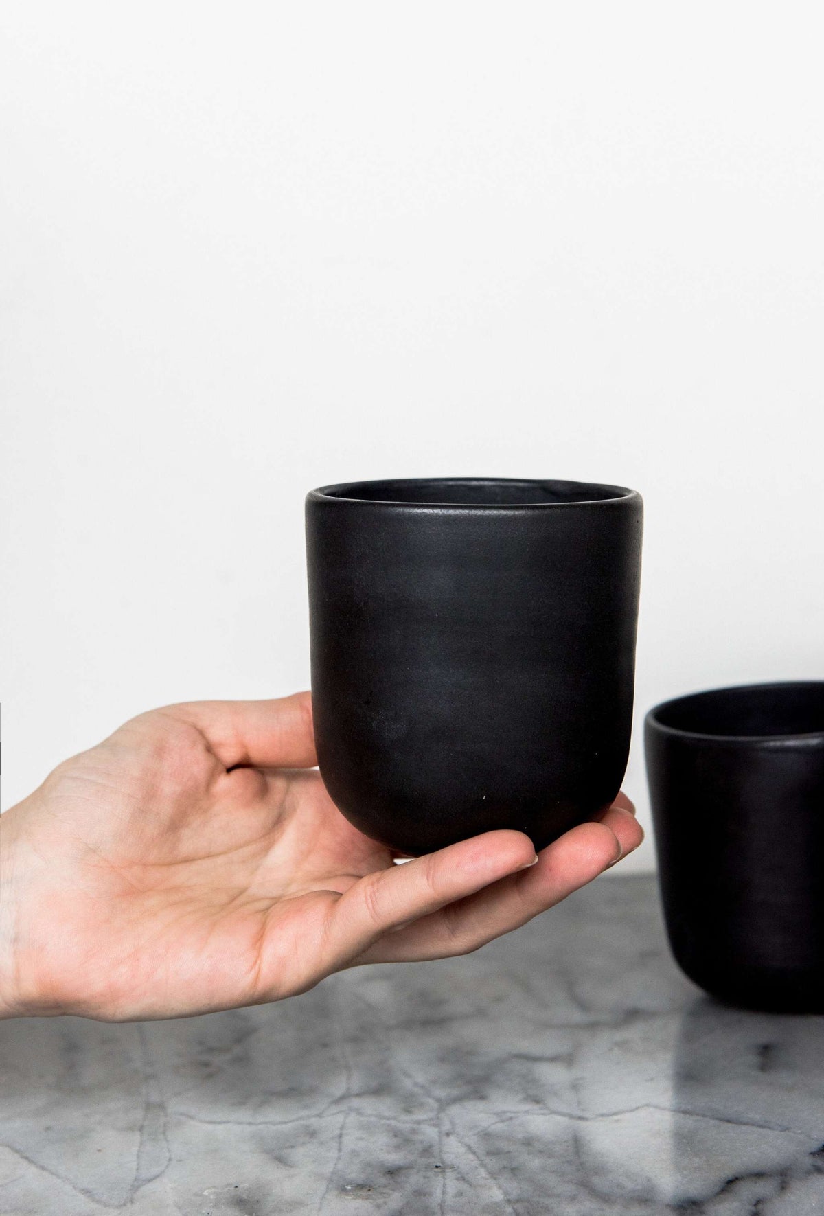 Black Matte Stoneware Cup, view 7