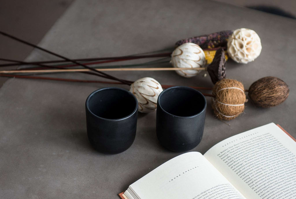 Black Matte Stoneware Cup, view 5