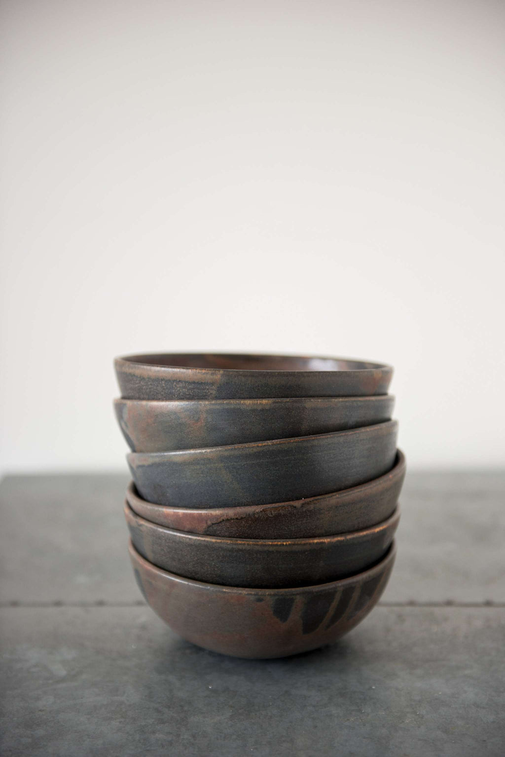 Rust Stoneware Soup Bowl, detail view