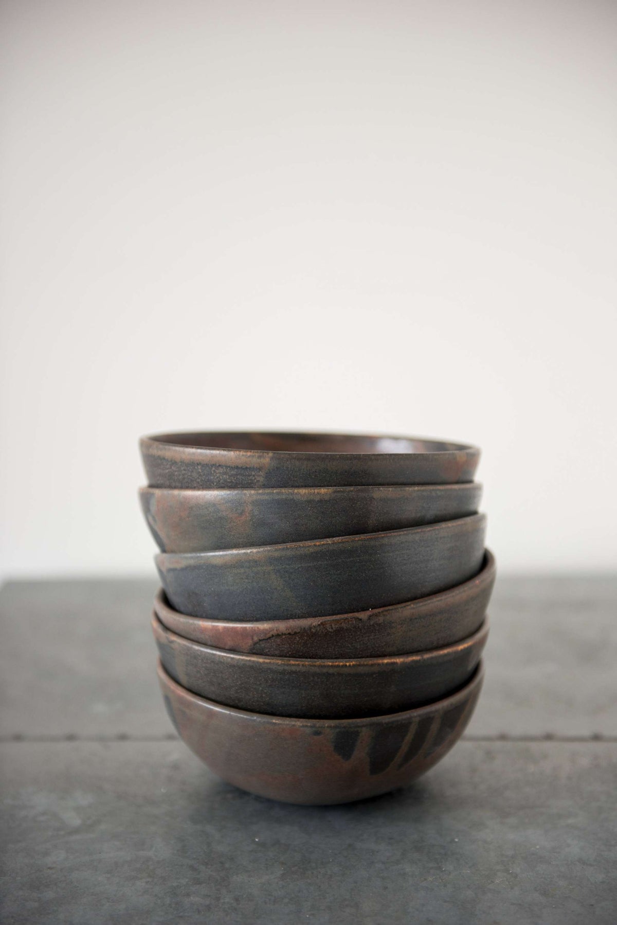 Rust Stoneware Soup Bowl, detail view