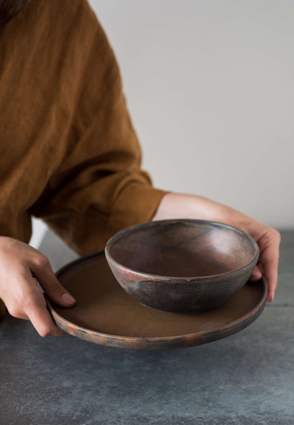 Rust Stoneware Soup Bowl