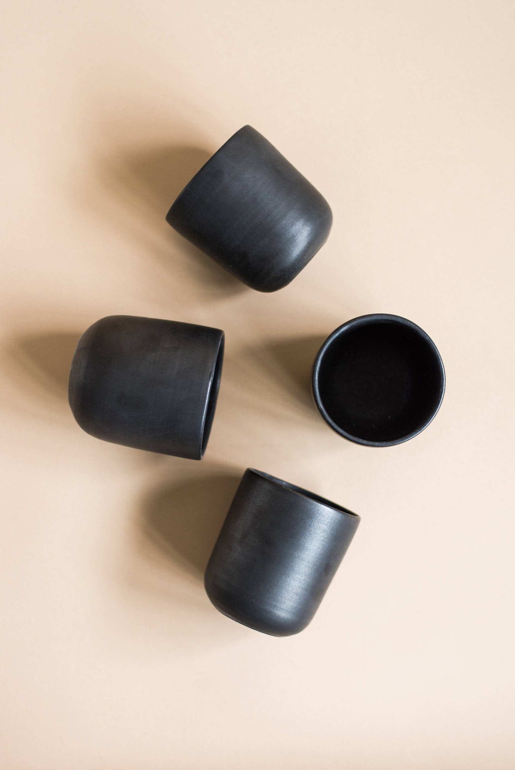 Black Matte Stoneware Cup, another angle