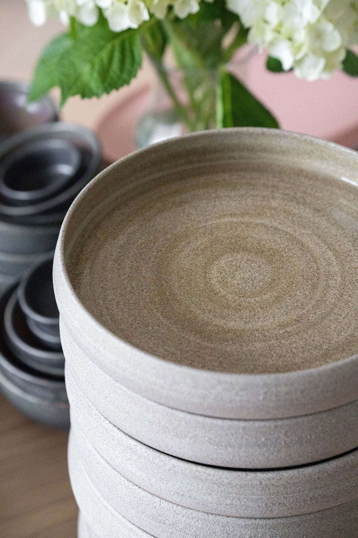 Concrete Stoneware Dinner Plate, High Sides, view 5