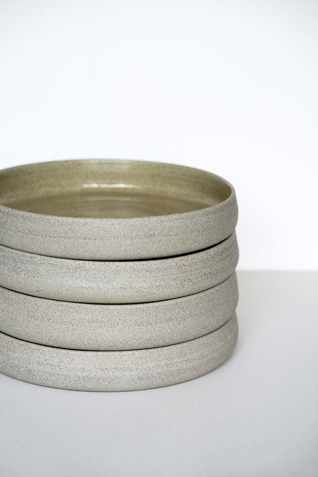 Concrete Stoneware Dinner Plate, High Sides