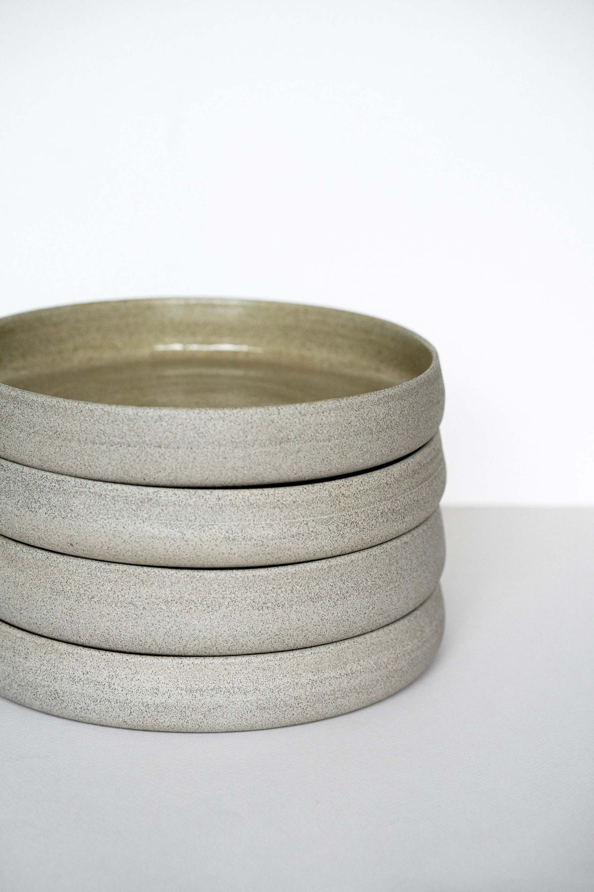 Concrete Stoneware Dinner Plate, High Sides